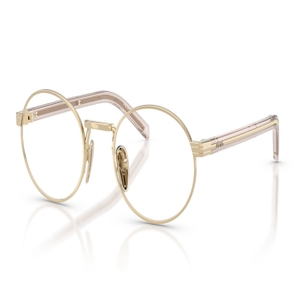 Image 2 of Gold Oval Eyeglasses for Women from Prada Available at Titan Eye+