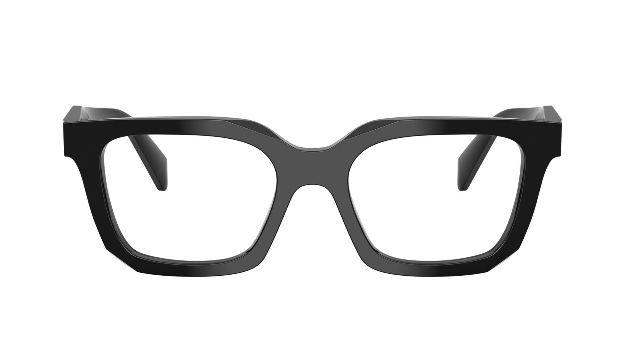 Image 1 of Black Irregular Eyeglasses for Women from Prada Available at Titan Eye+