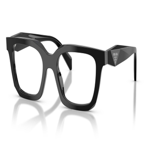 Image 2 of Black Irregular Eyeglasses for Women from Prada Available at Titan Eye+