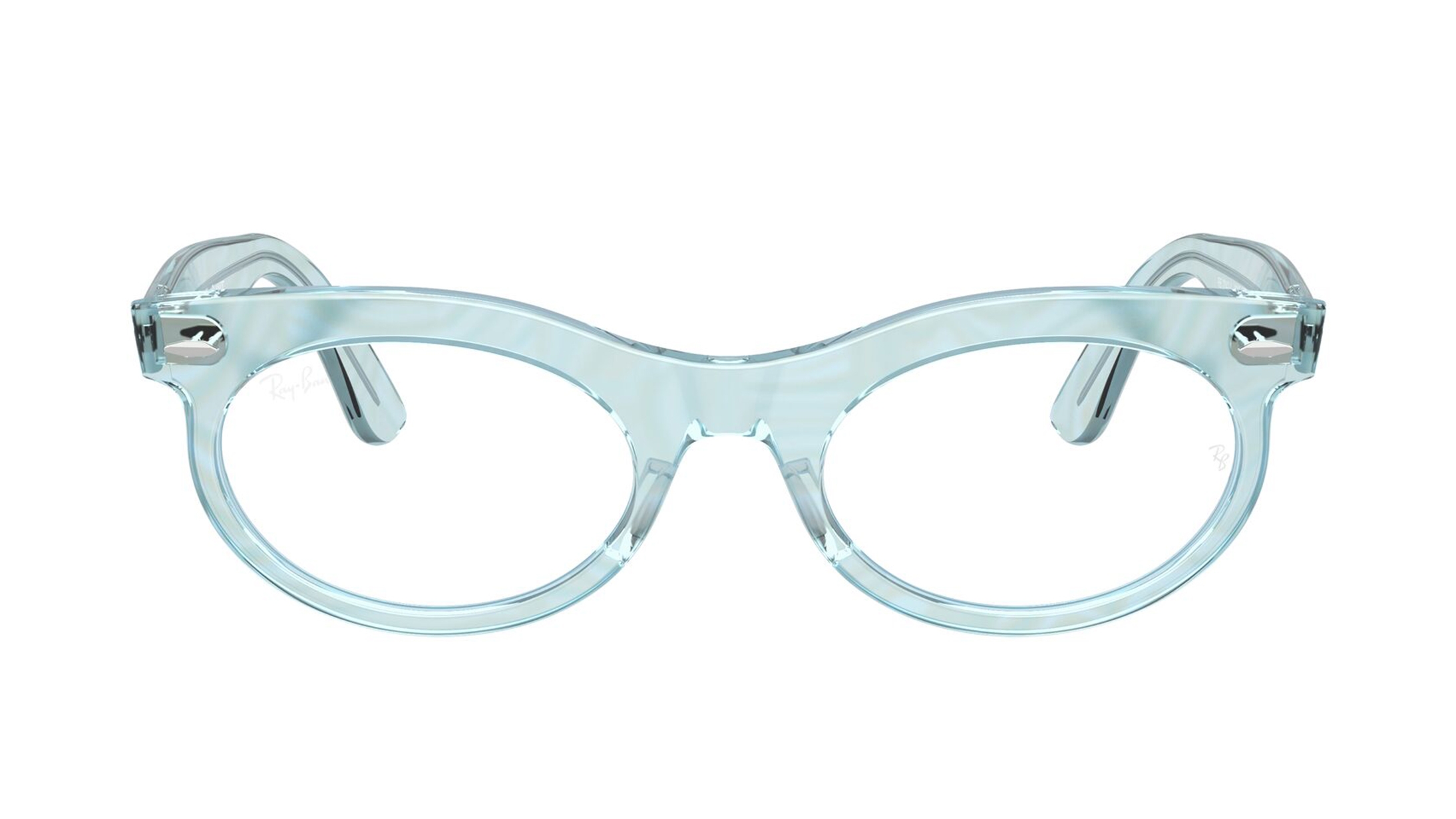 Image 1 of Blue Oval Eyeglasses for Men and Women from Rayban Available at Titan Eye+