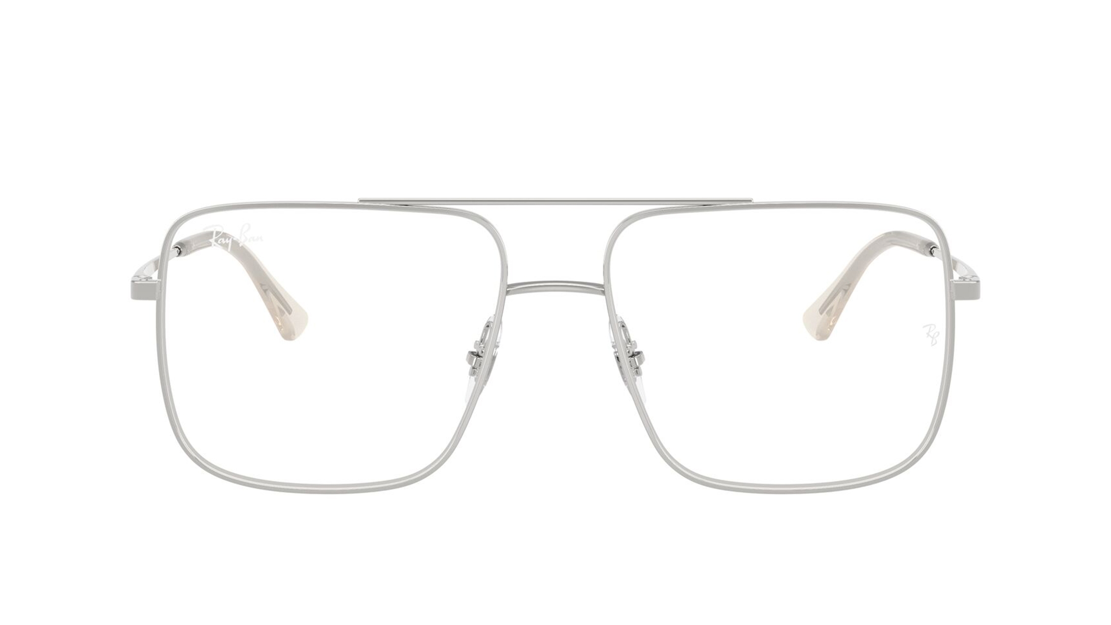 Image 1 of Silver Square Eyeglasses for Men and Women from Rayban Available at Titan Eye+