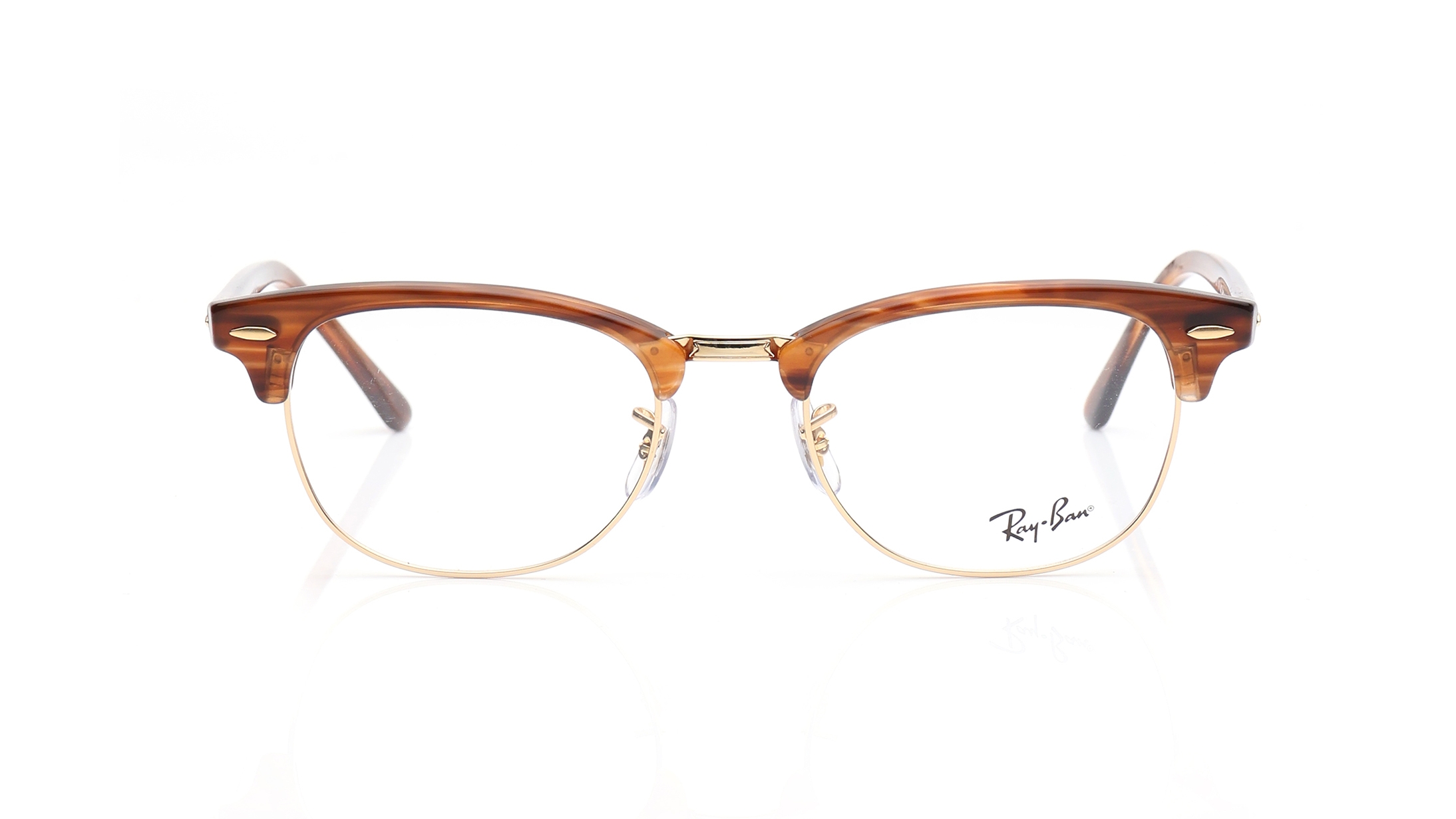 Image 1 of Brown Clubmaster Eyeglasses for Men and Women from Rayban Available at Titan Eye+