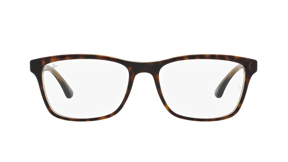 Image 1 of Havana Square Eyeglasses for Men and Women from Rayban Available at Titan Eye+