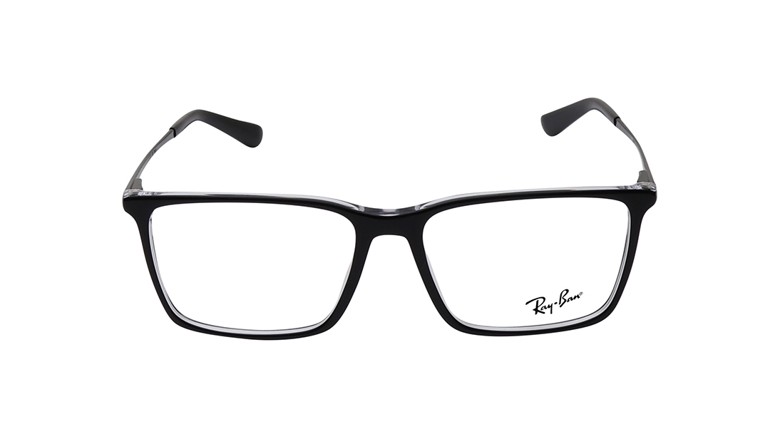 Image 1 of Black Square Eyeglasses for Men from Rayban Available at Titan Eye+