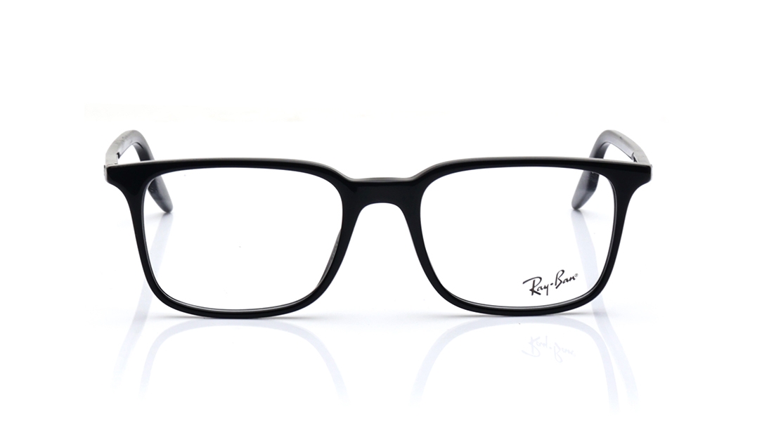 Image 1 of Black Rectangle Eyeglasses for Men and Women from Rayban Available at Titan Eye+