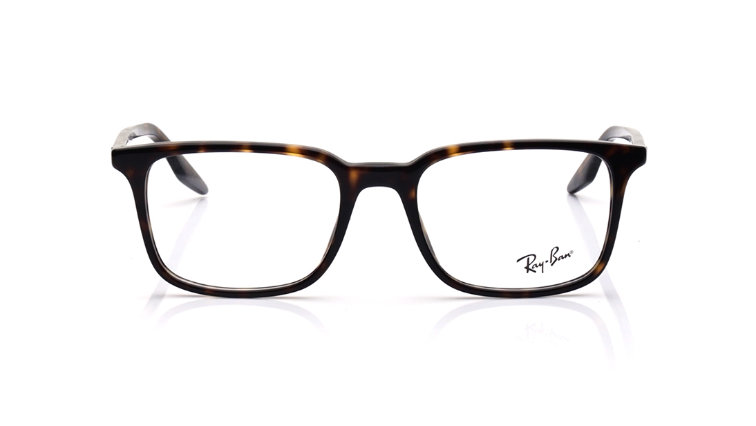Image 1 of Havana Rectangle Eyeglasses for Men and Women from Rayban Available at Titan Eye+