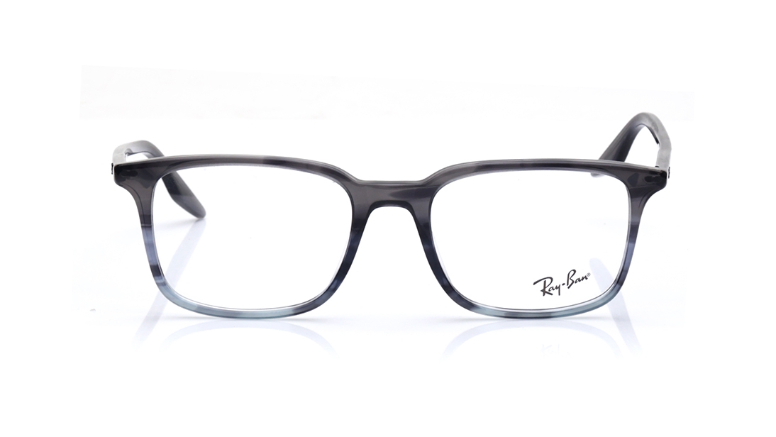 Image 1 of Grey Rectangle Eyeglasses for Men and Women from Rayban Available at Titan Eye+