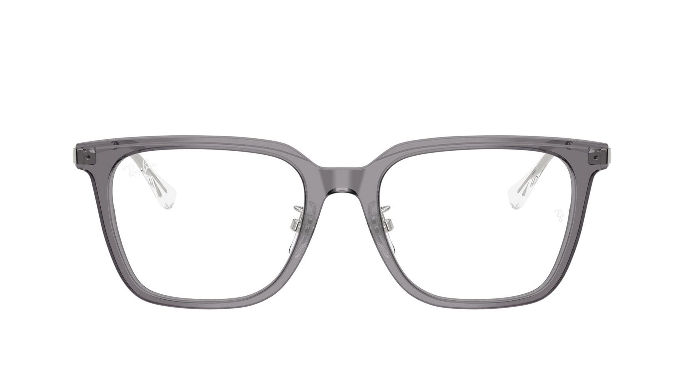 Image 1 of Grey Square Eyeglasses for Men and Women from Rayban Available at Titan Eye+