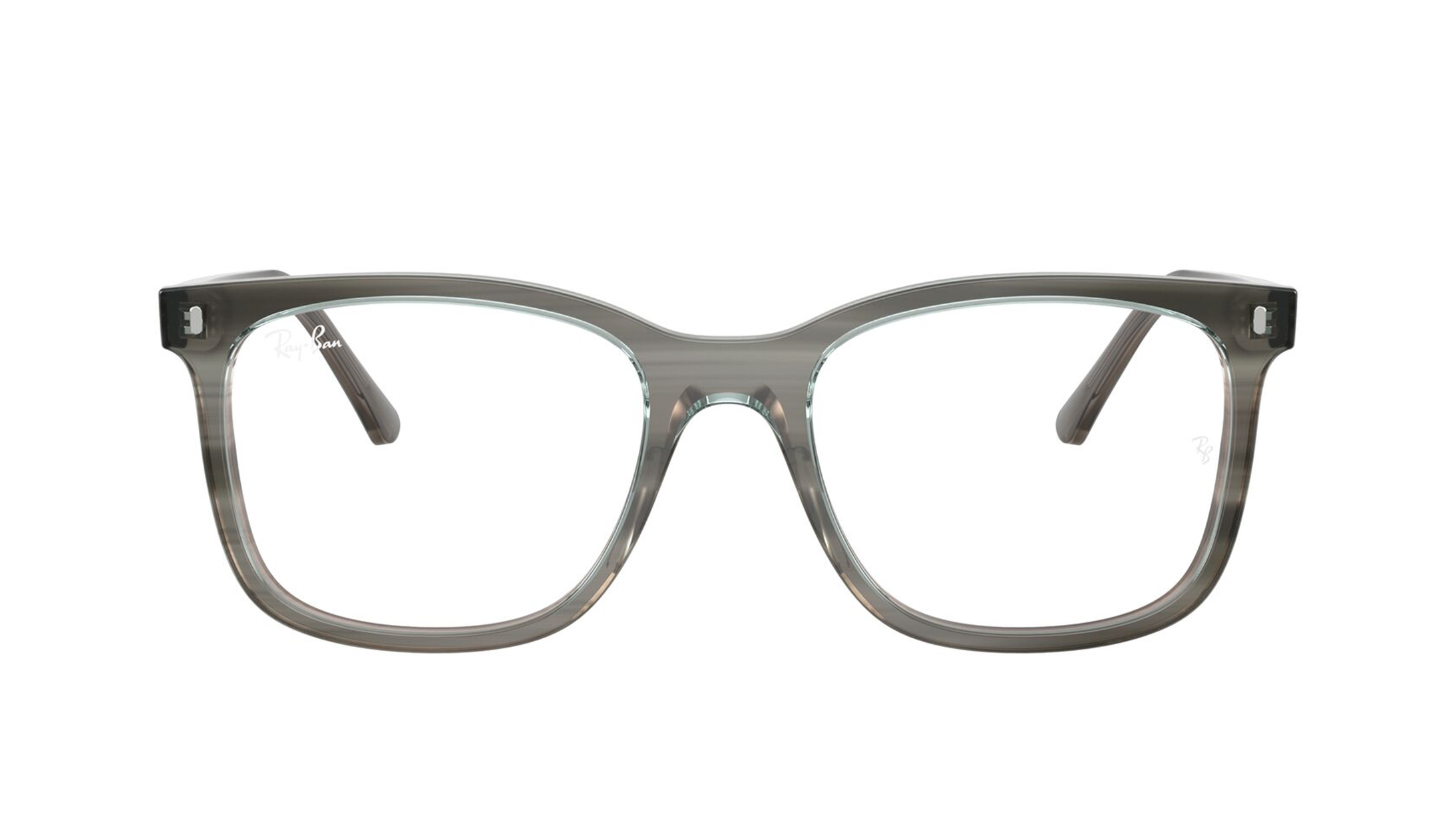 Image 1 of Grey Square Eyeglasses for Men and Women from Rayban Available at Titan Eye+
