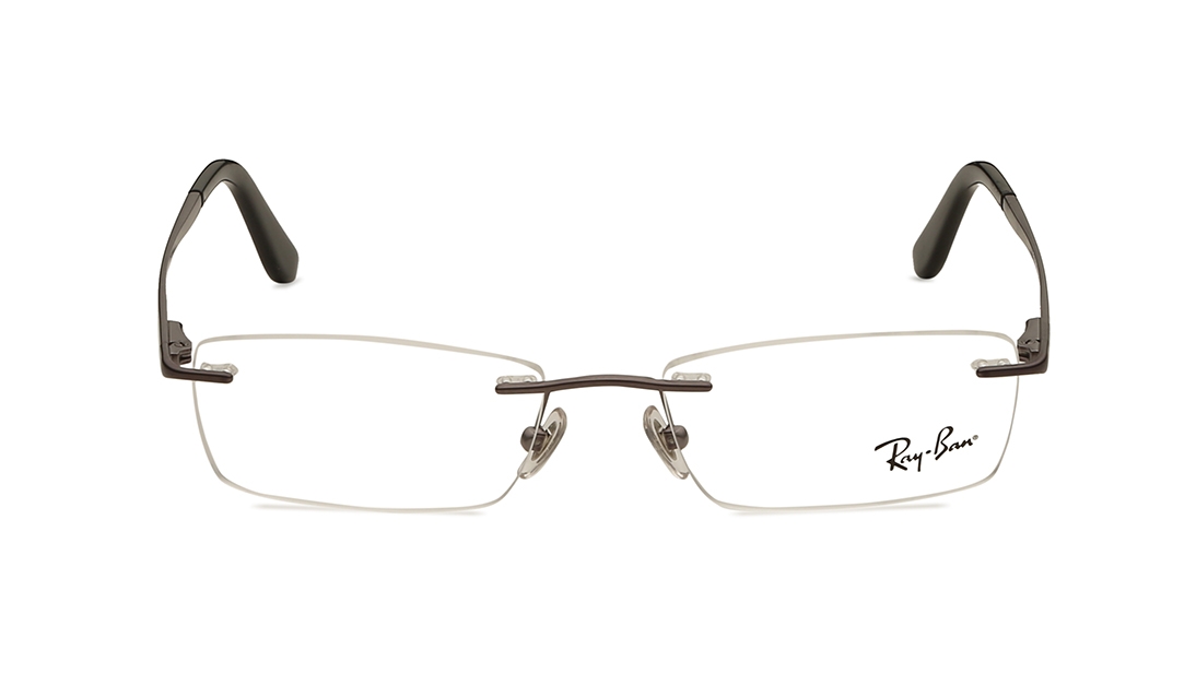 Image 1 of Grey Rectangle Eyeglasses for Men and Women from Rayban Available at Titan Eye+