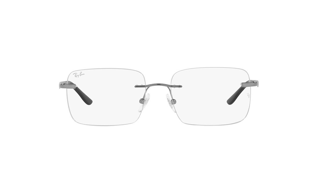 Image 1 of Grey Rectangle Eyeglasses for Men and Women from Rayban Available at Titan Eye+