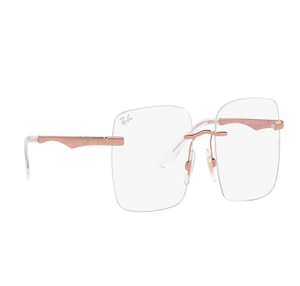 Image 2 of Gold Rectangle Eyeglasses for Men and Women from Rayban Available at Titan Eye+