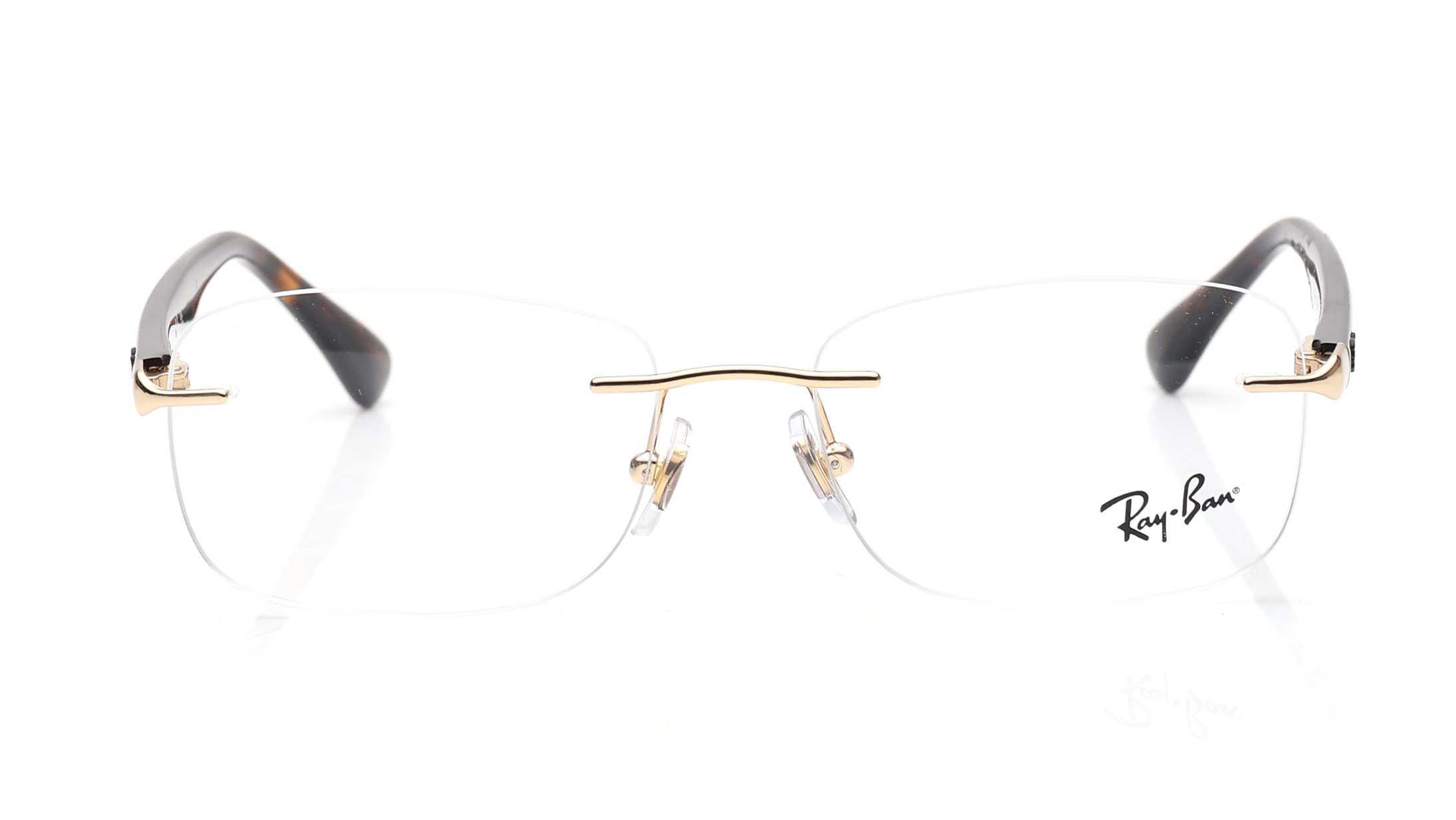 Image 1 of Havana Rectangle Eyeglasses for Men and Women from Rayban Available at Titan Eye+