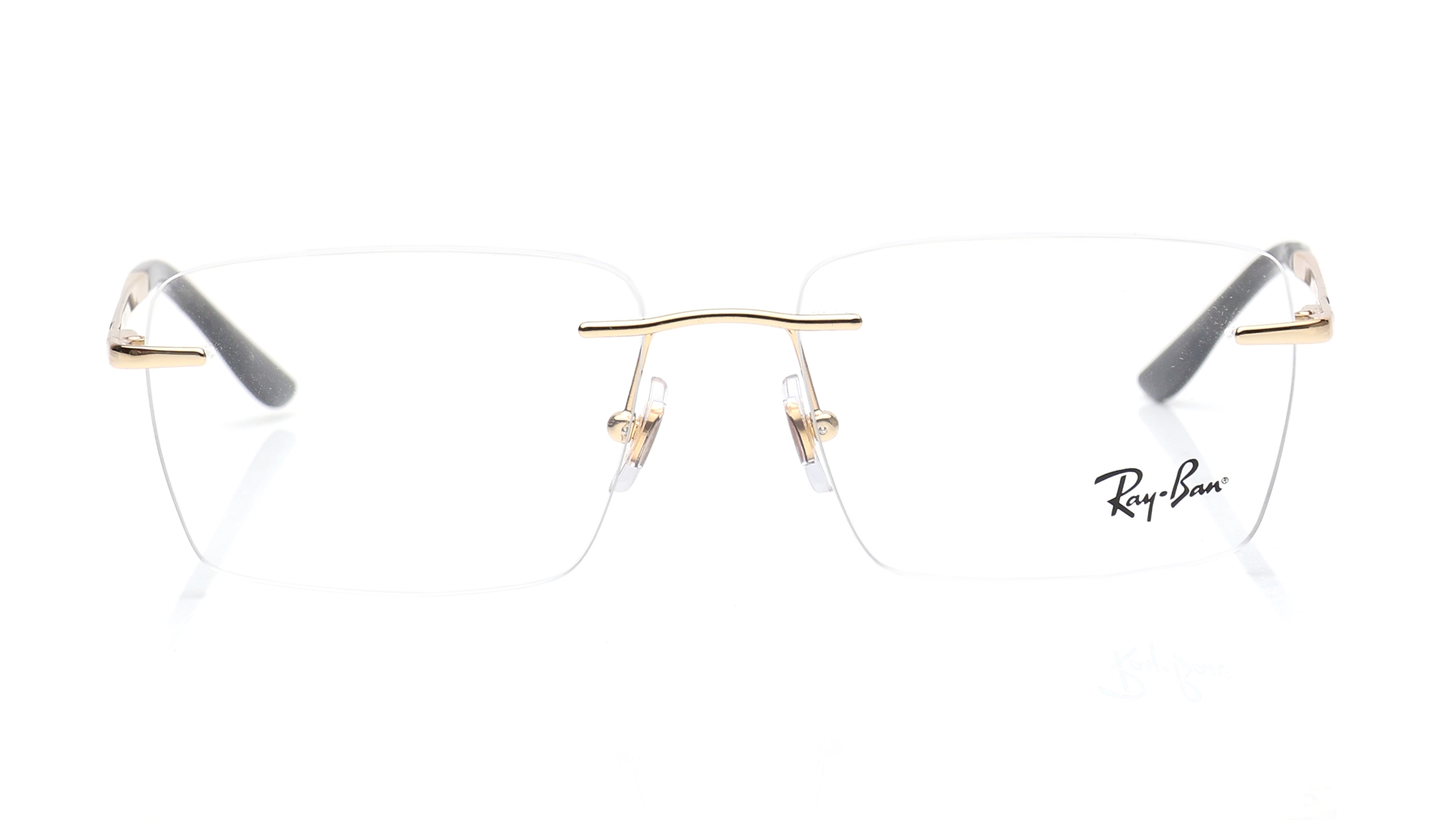 Image 1 of Gunmetal Rectangle Eyeglasses for Men and Women from Rayban Available at Titan Eye+