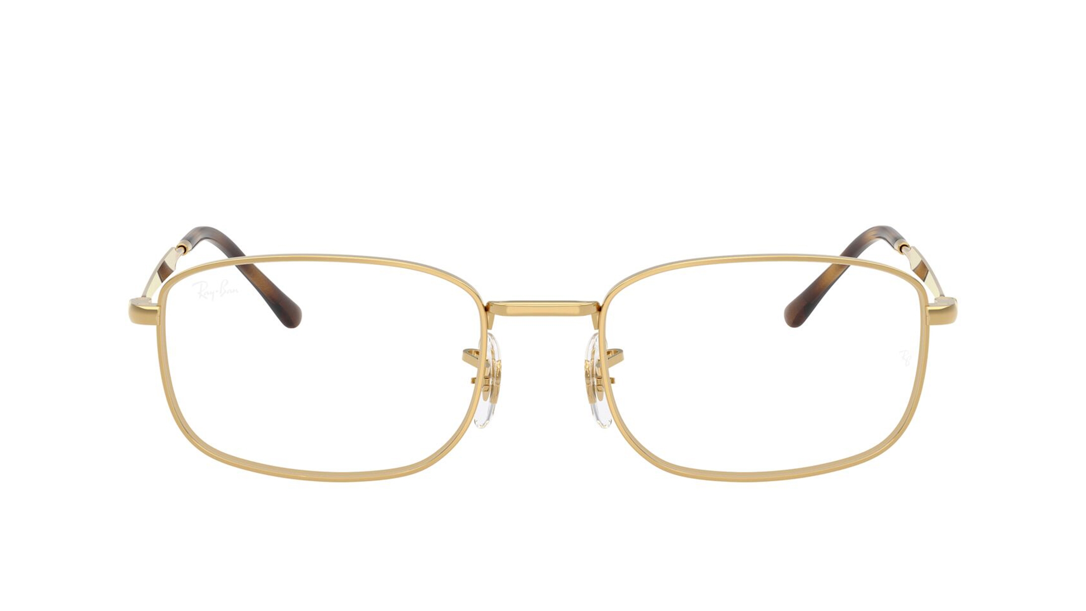 Image 1 of Gold Rectangle Eyeglasses for Men and Women from Rayban Available at Titan Eye+