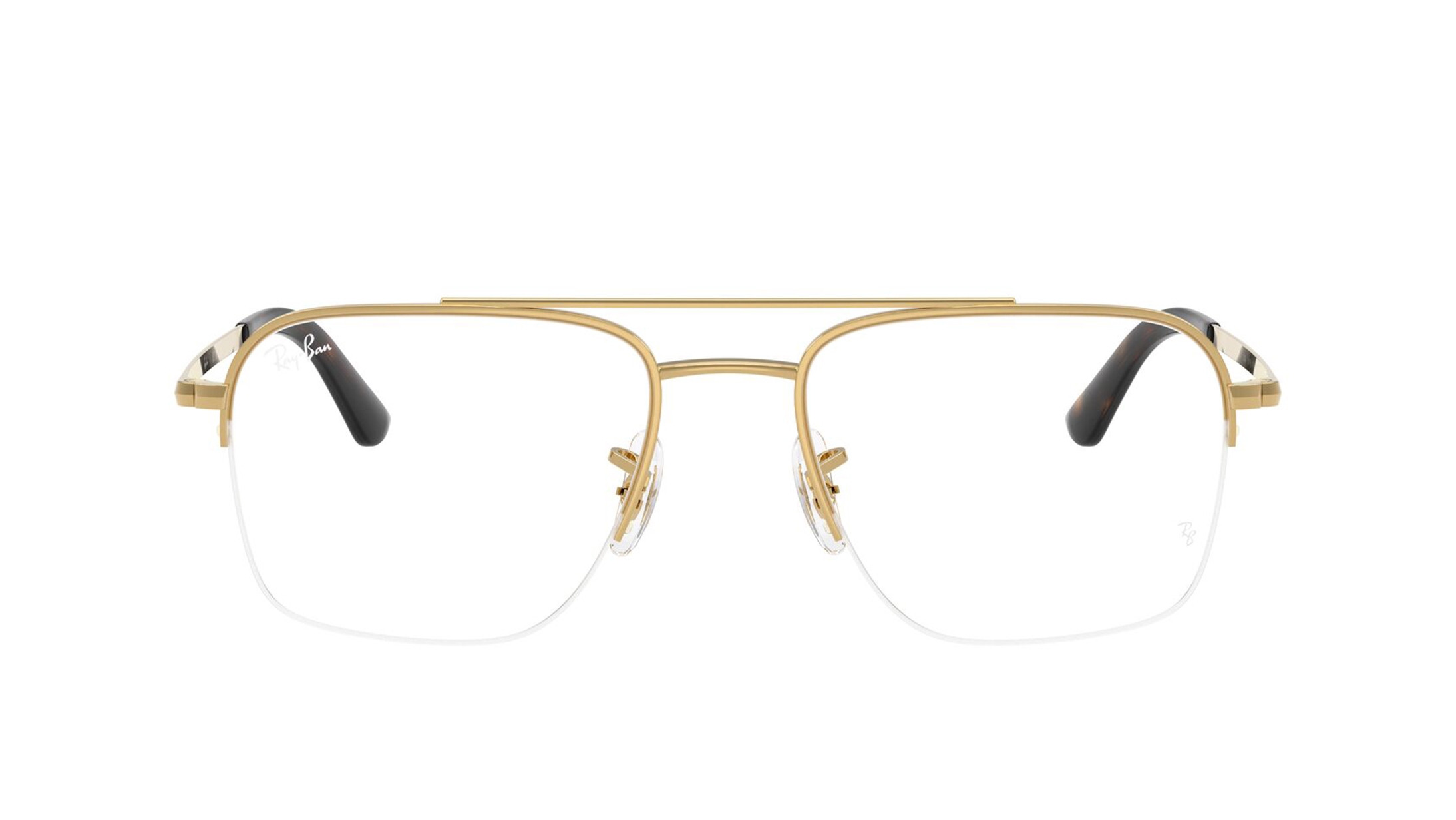 Image 1 of Gold Square Eyeglasses for Men and Women from Rayban Available at Titan Eye+