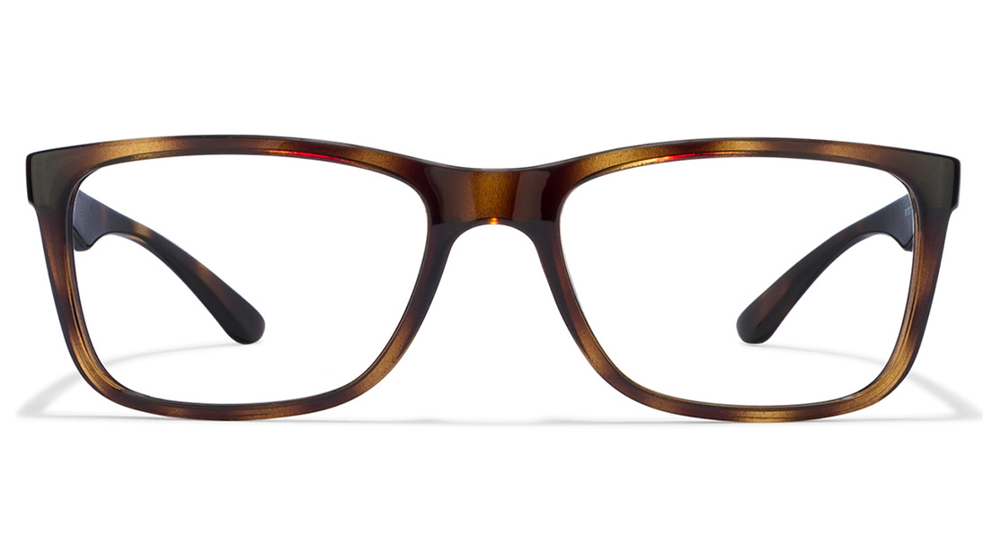 Image 1 of Brown Square Eyeglasses for Men and Women from Rayban Available at Titan Eye+