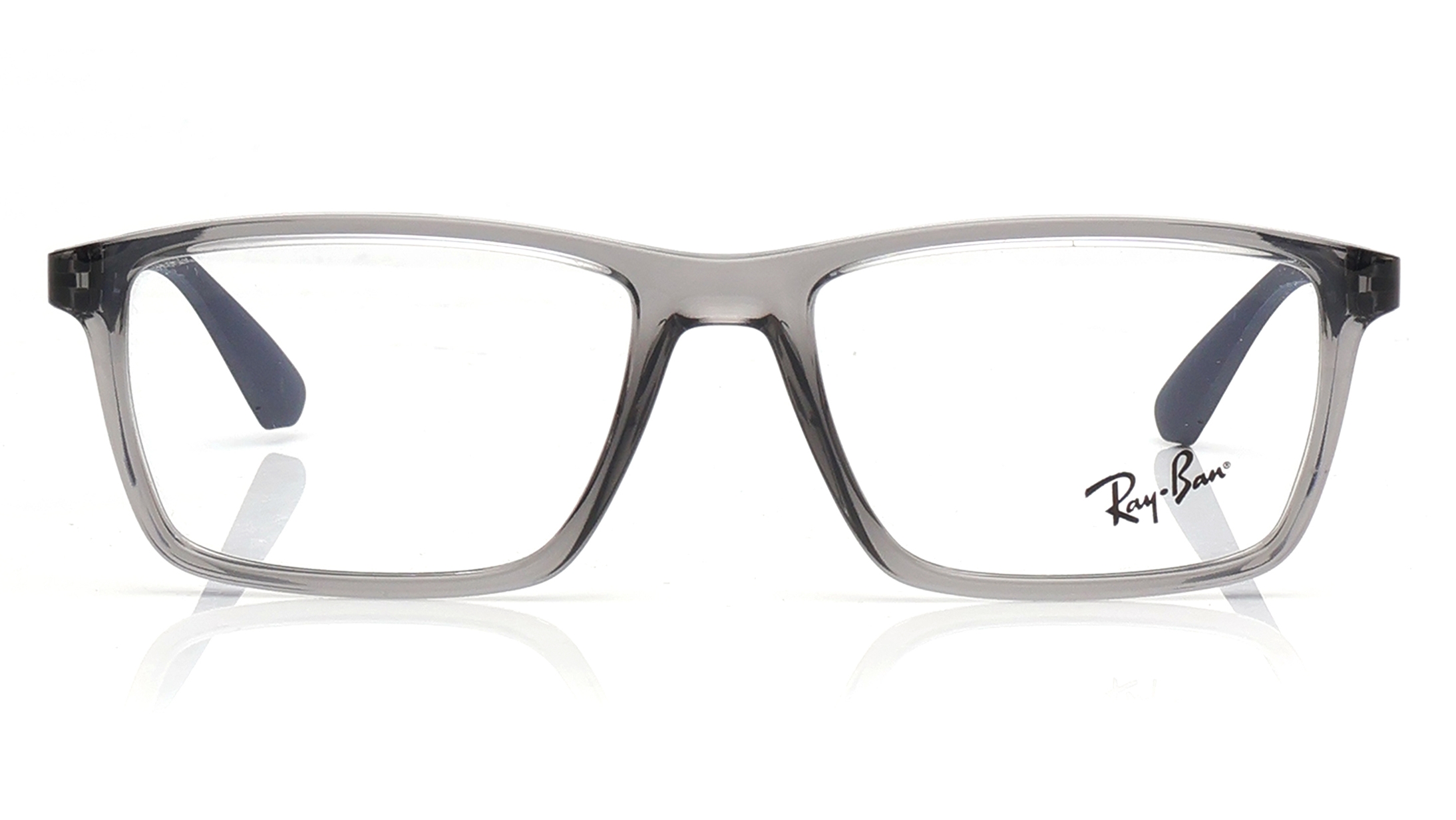 Image 1 of Grey Square Eyeglasses for Men and Women from Rayban Available at Titan Eye+