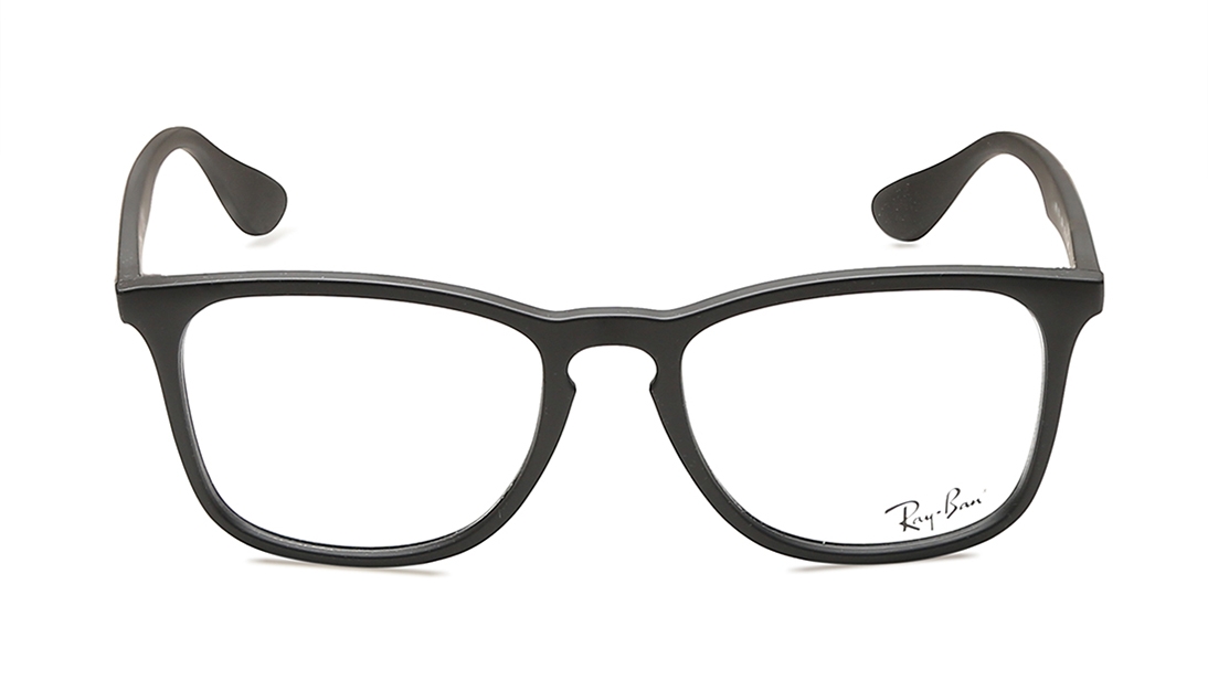 Image 1 of Black Square Eyeglasses for Men and Women from Rayban Available at Titan Eye+