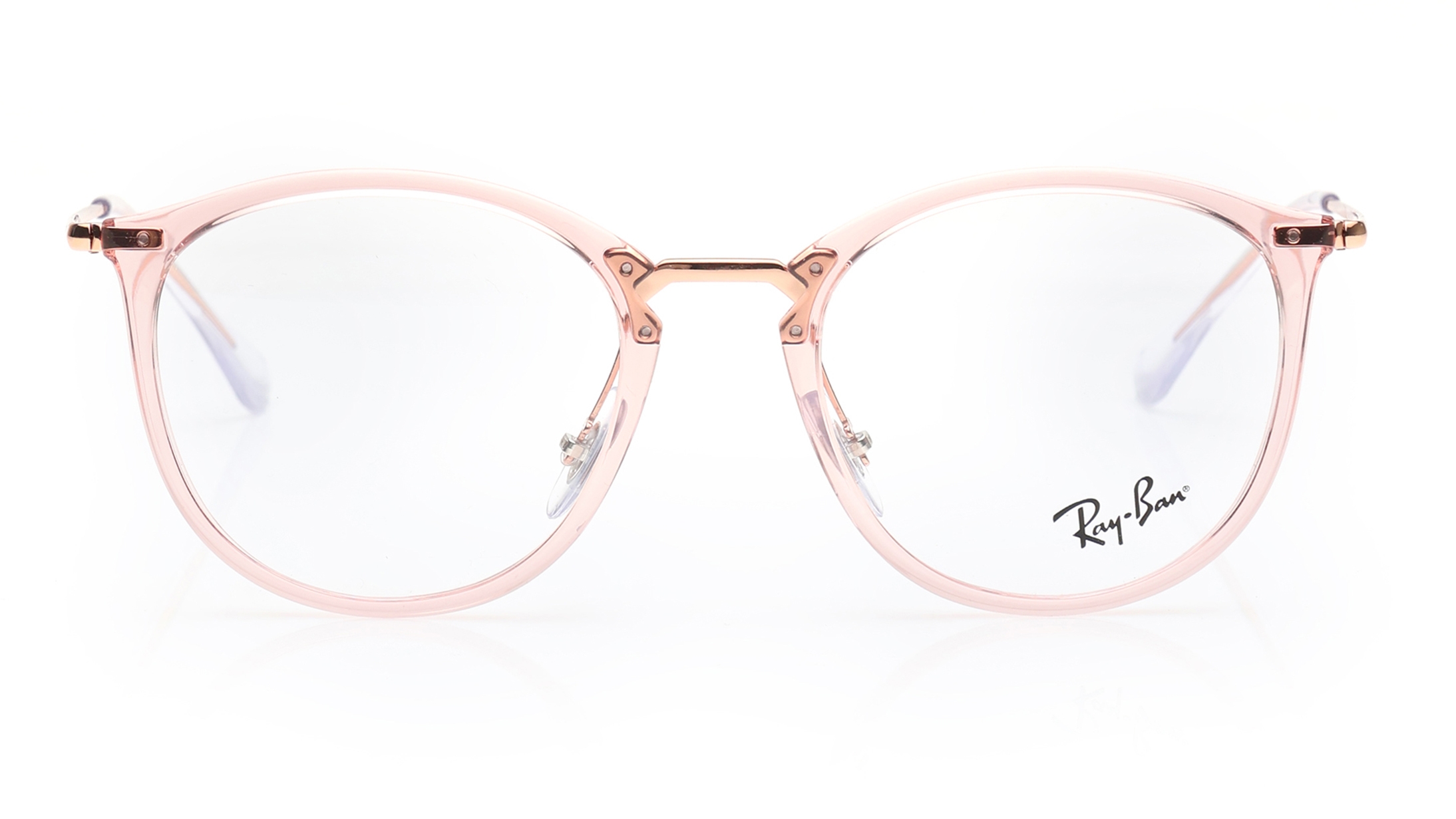 Image 1 of Pink Round Eyeglasses for Men and Women from Rayban Available at Titan Eye+
