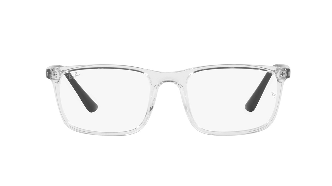 Image 1 of White Rectangle Eyeglasses for Men from Rayban Available at Titan Eye+