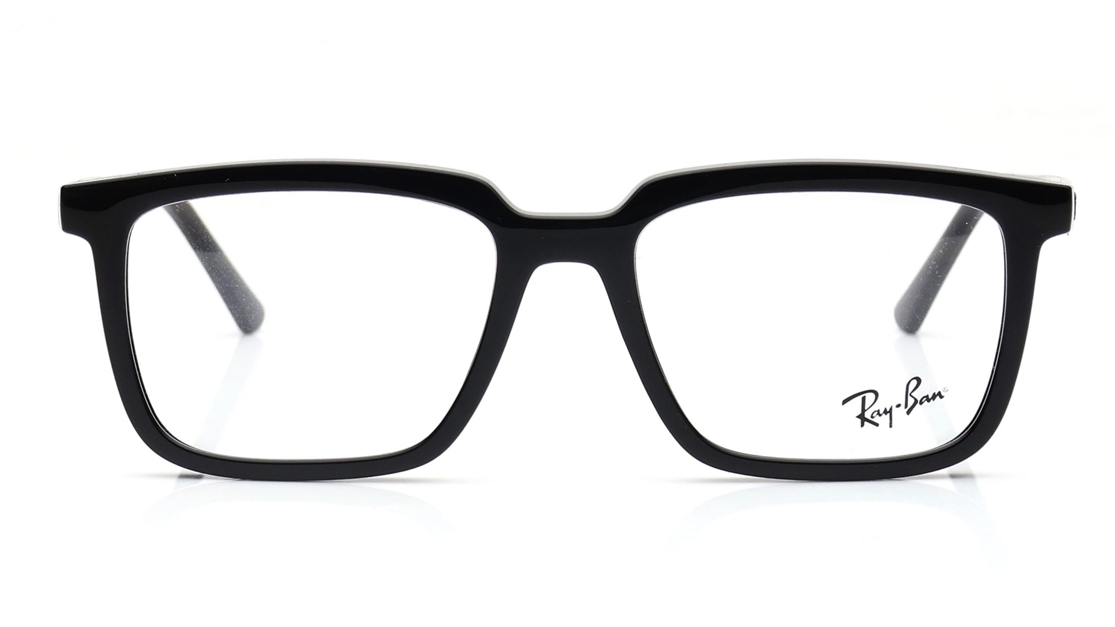Image 1 of Black Square Eyeglasses for Men and Women from Rayban Available at Titan Eye+