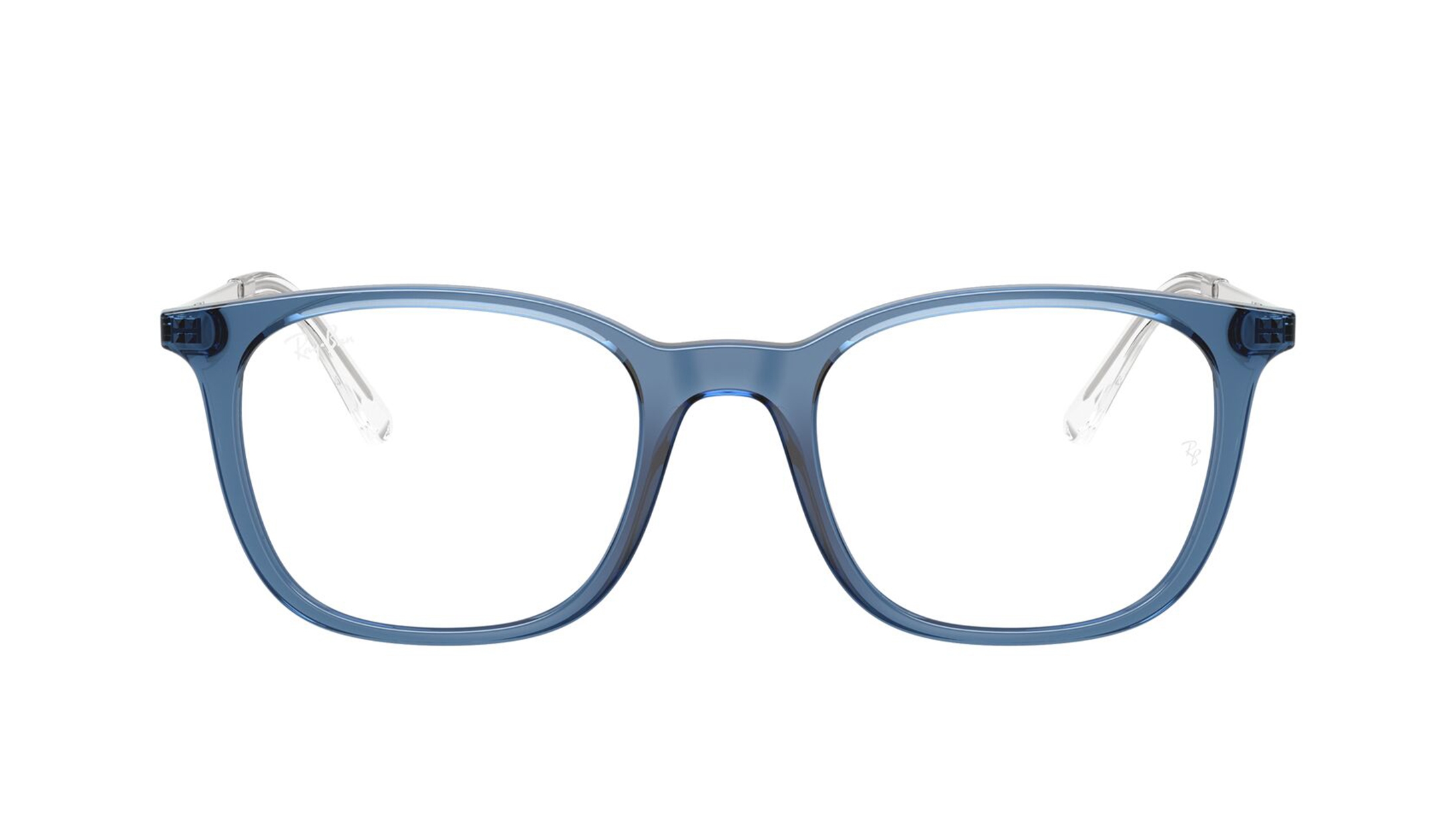 Image 1 of Blue Square Eyeglasses for Men and Women from Rayban Available at Titan Eye+