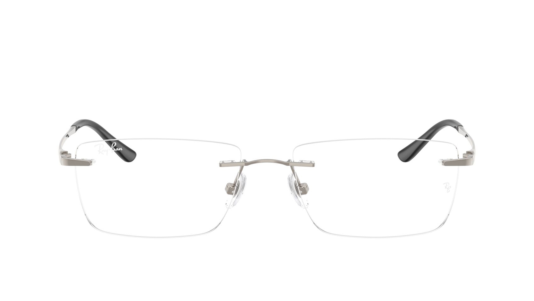 Image 1 of Grey Rectangle Eyeglasses for Men and Women from Rayban Available at Titan Eye+