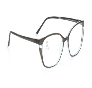 Image 2 of Grey Oval Eyeglasses for Women from Stepper Available at Titan Eye+