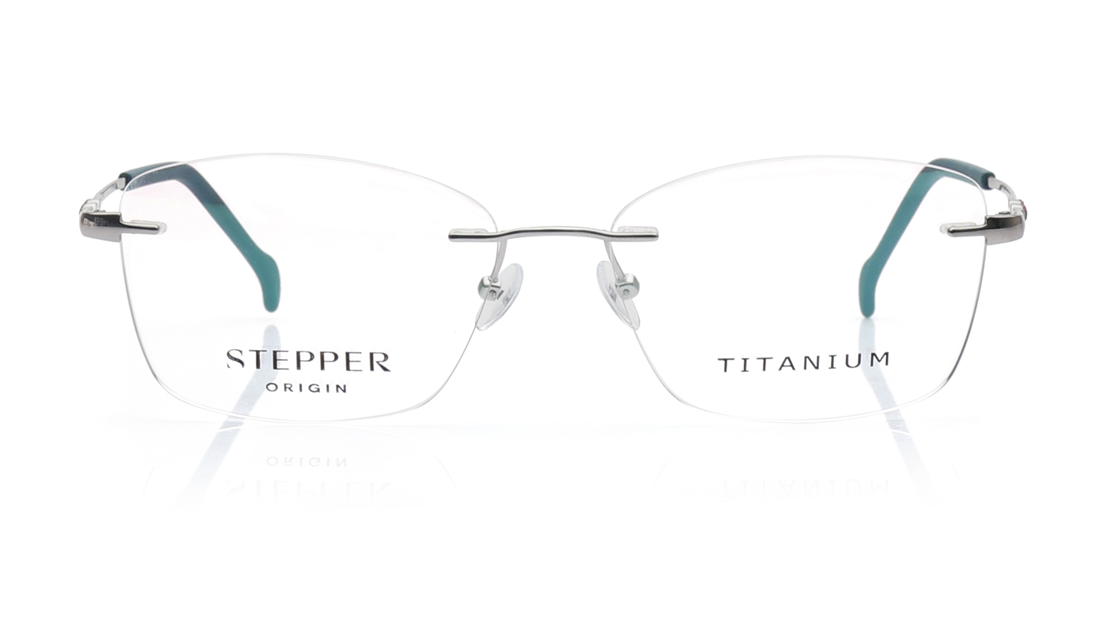Image 1 of Silver Square Eyeglasses for Women from Stepper Available at Titan Eye+