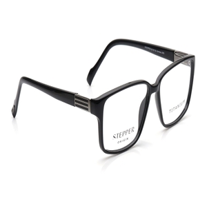 Image 2 of Black Square Eyeglasses for Men from Stepper Available at Titan Eye+