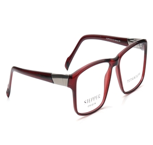Image 2 of Maroon Square Eyeglasses for Men from Stepper Available at Titan Eye+