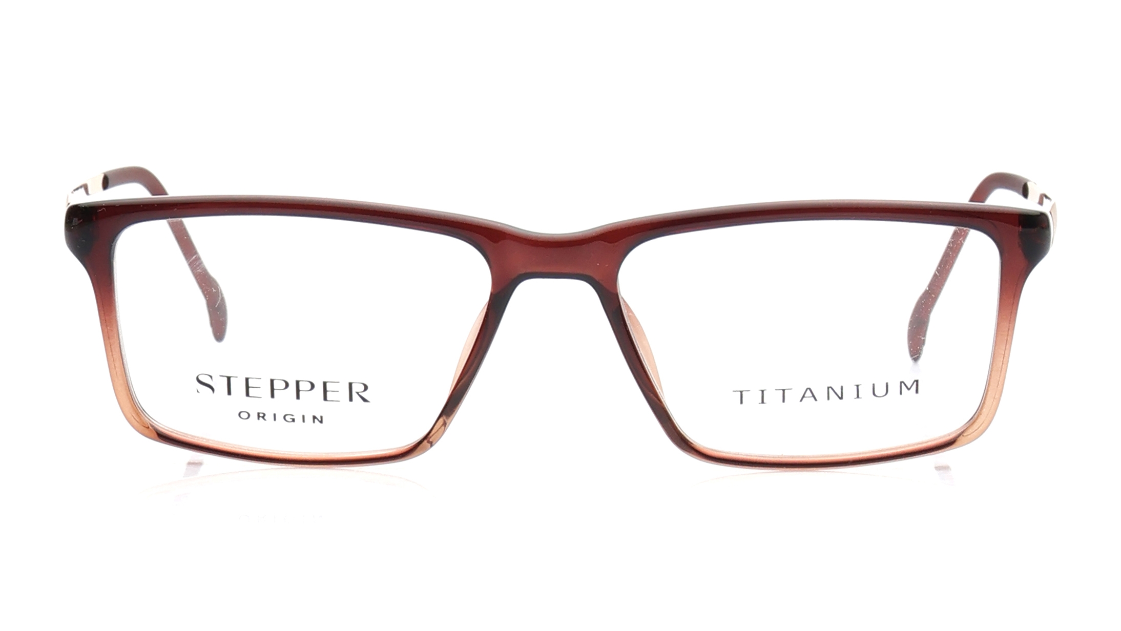 Image 1 of Gold Square Eyeglasses for Men from Stepper Available at Titan Eye+