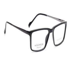 Image 2 of Black Square Eyeglasses for Men from Stepper Available at Titan Eye+