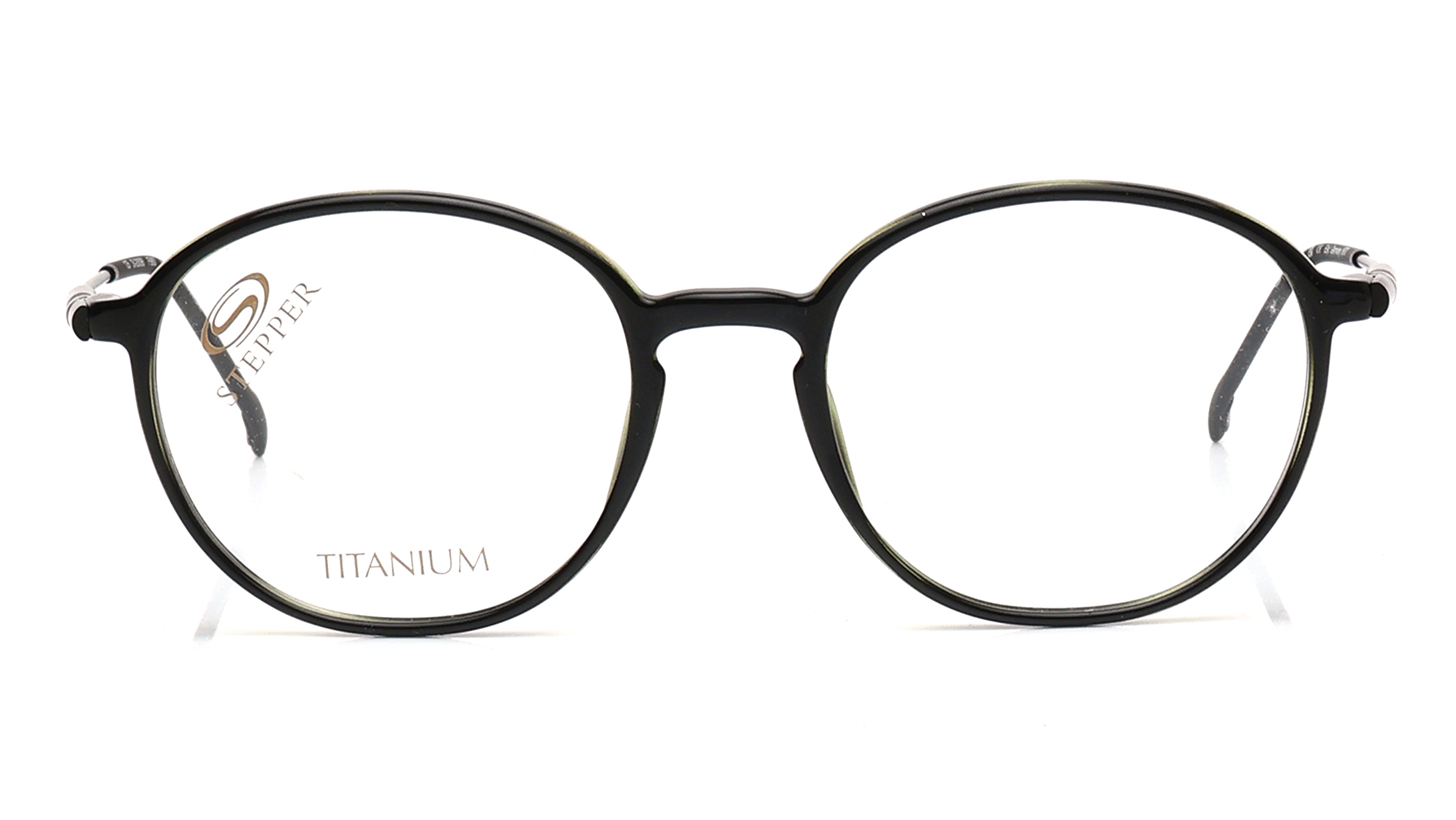 Image 1 of Black Round Eyeglasses for Men and Women from Stepper Available at Titan Eye+