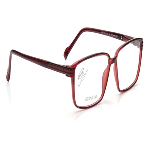 Image 2 of Red Square Eyeglasses for Men from Stepper Available at Titan Eye+