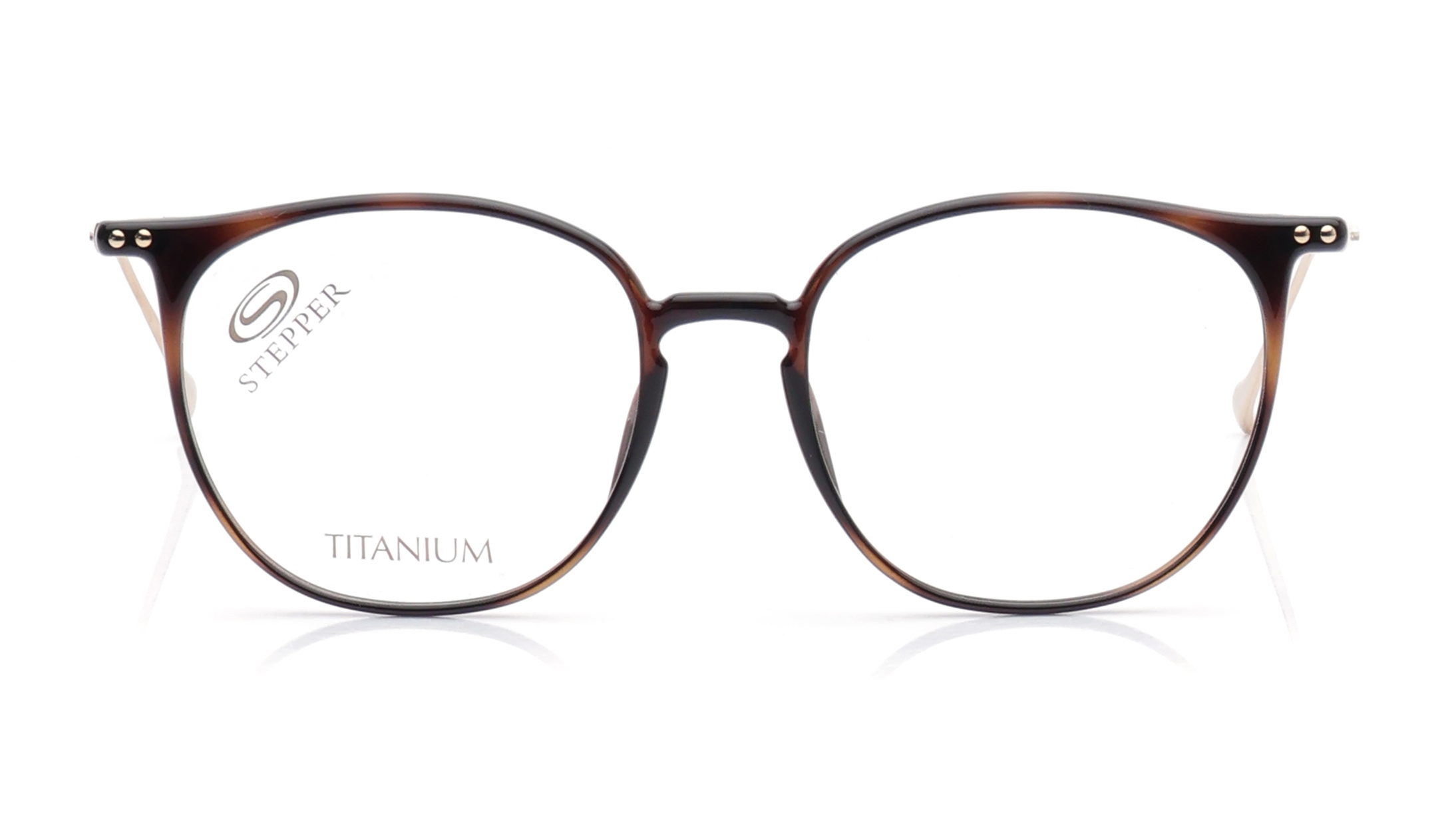 Image 1 of Gold Round Eyeglasses for Women from Stepper Available at Titan Eye+