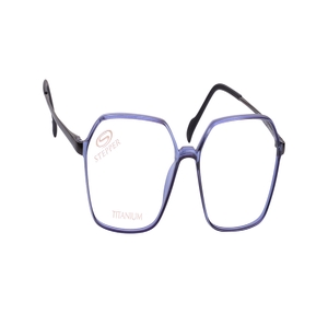 Image 2 of Blue Geometric Eyeglasses for Men from Stepper Available at Titan Eye+