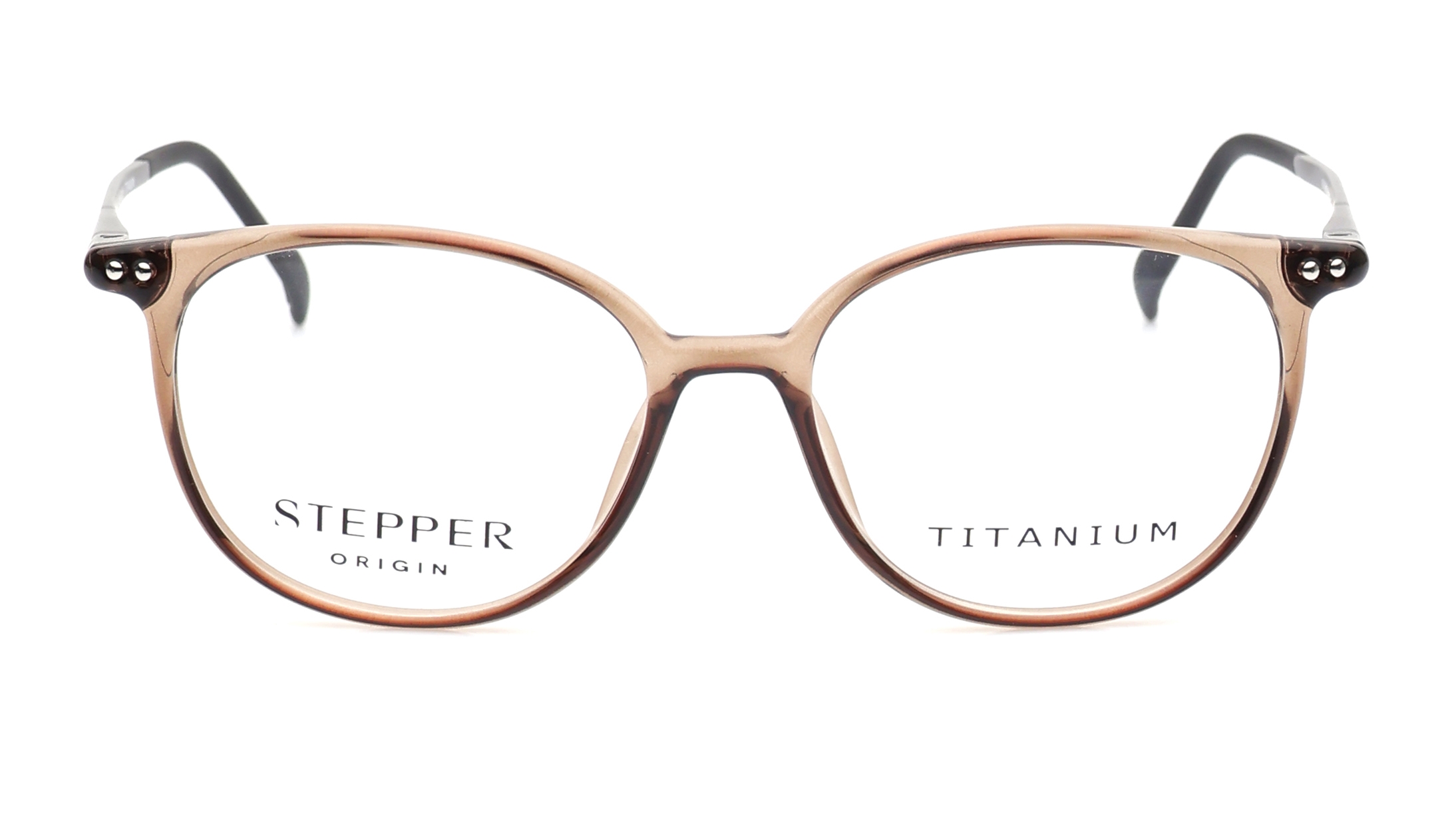 Image 1 of Brown Rectangle Eyeglasses for Women from Stepper Available at Titan Eye+