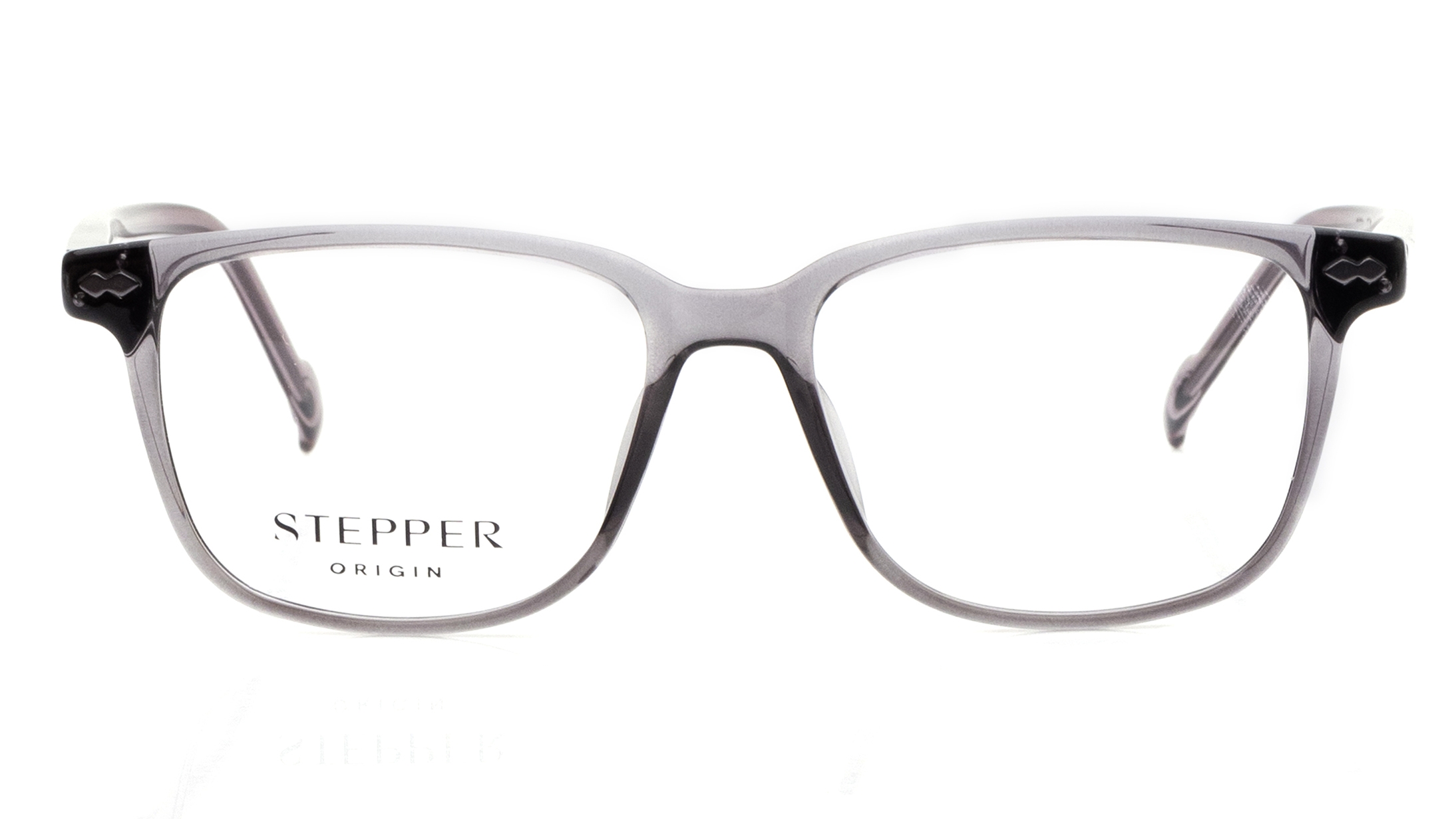 Image 1 of Grey Square Eyeglasses for Men from Stepper Available at Titan Eye+