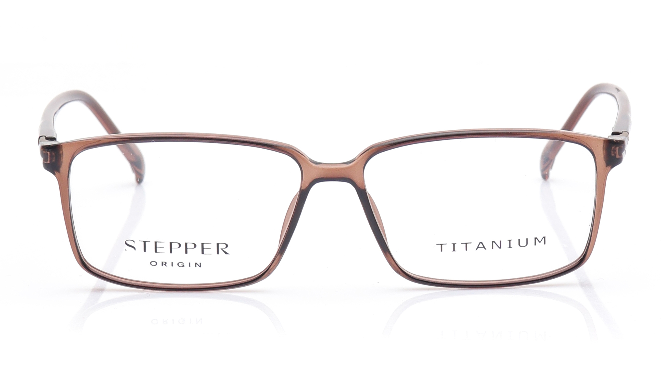 Image 1 of Brown Square Eyeglasses for Men from Stepper Available at Titan Eye+