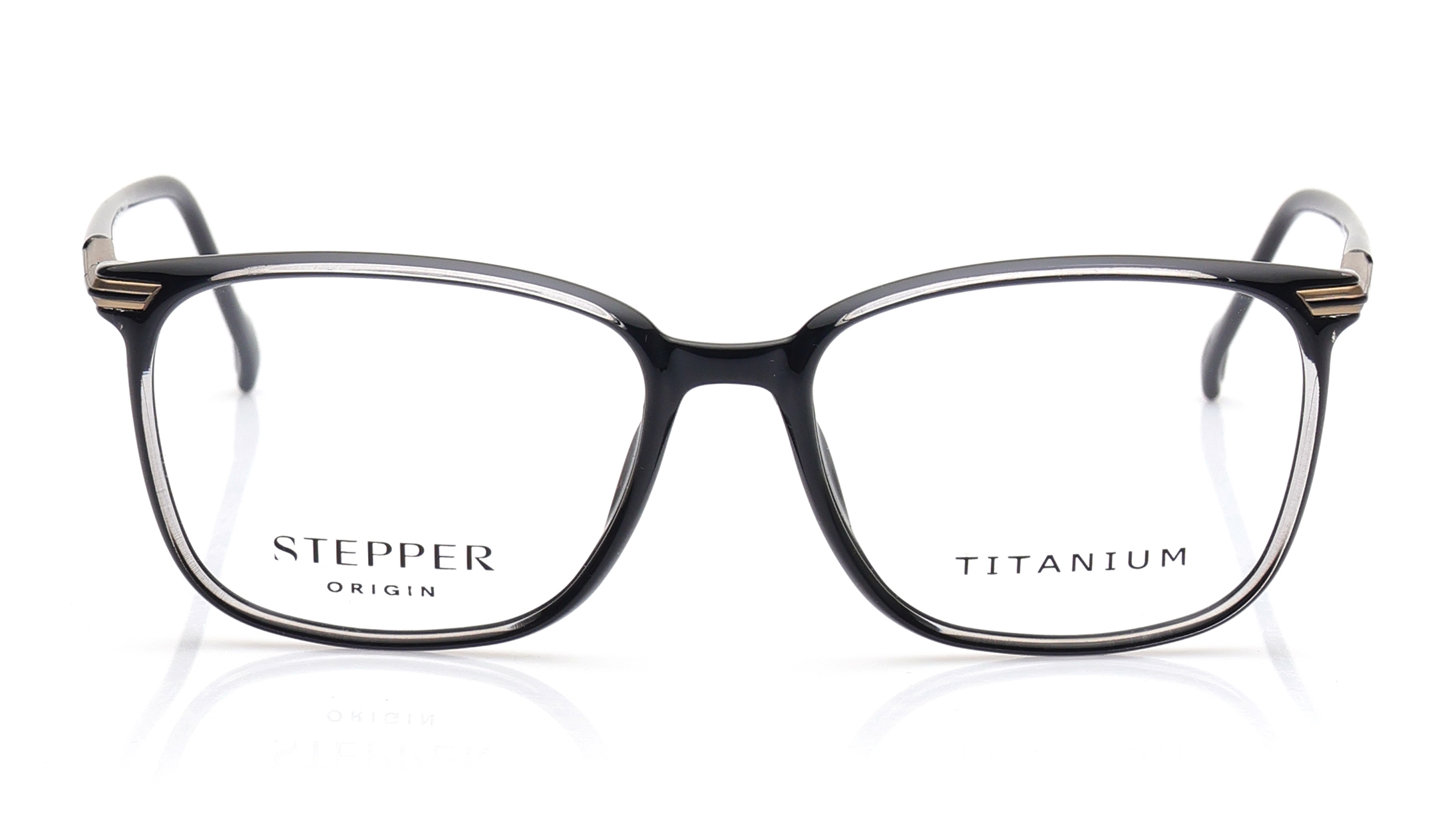 Image 1 of Black Oval Eyeglasses for Men from Stepper Available at Titan Eye+