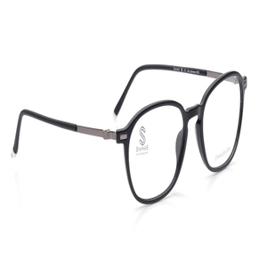 Image 2 of Black Oval Eyeglasses for Men from Stepper Available at Titan Eye+