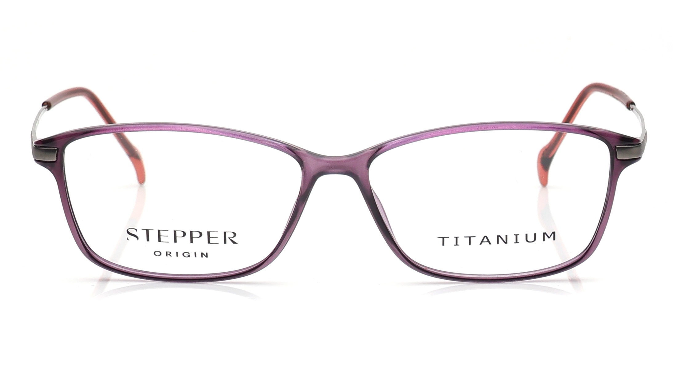 Image 1 of Purple Rectangle Eyeglasses for Women from Stepper Available at Titan Eye+