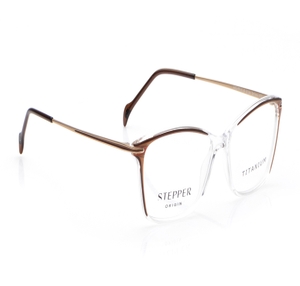 Image 2 of Gold Rectangle Eyeglasses for Women from Stepper Available at Titan Eye+