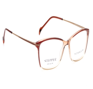 Image 2 of Gold Rectangle Eyeglasses for Women from Stepper Available at Titan Eye+