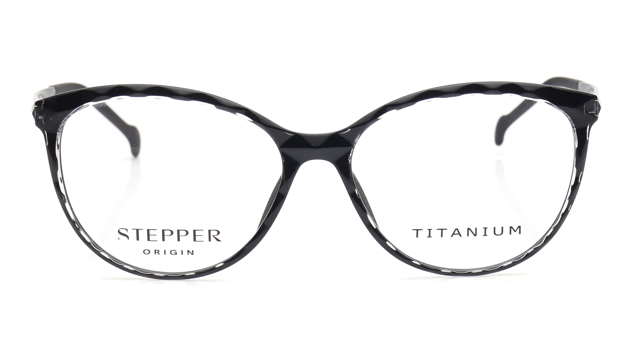 Image 1 of Black Round Eyeglasses for Women from Stepper Available at Titan Eye+