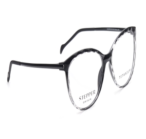 Image 2 of Black Round Eyeglasses for Women from Stepper Available at Titan Eye+