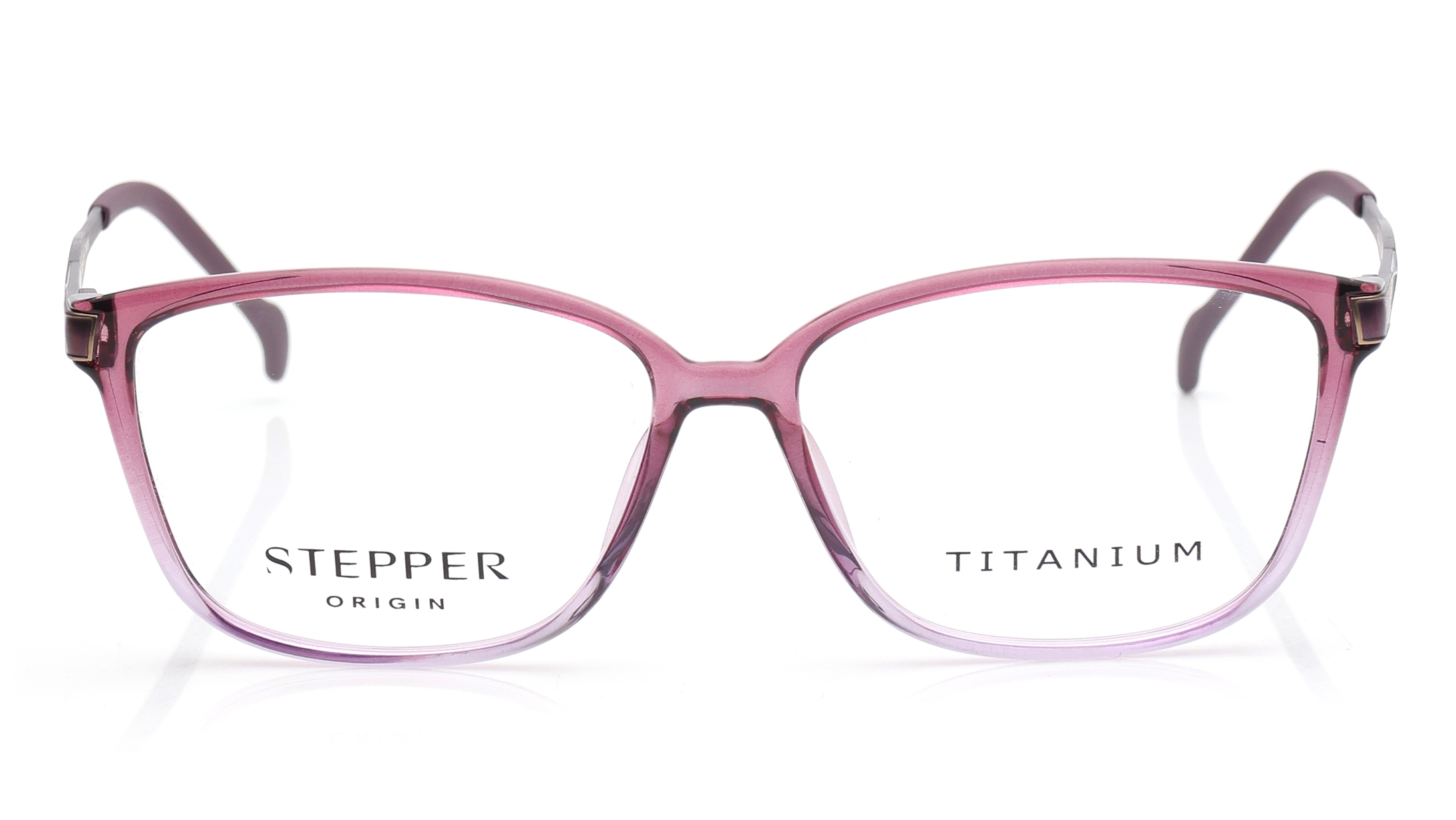 Image 1 of Pink Rectangle Eyeglasses for Women from Stepper Available at Titan Eye+