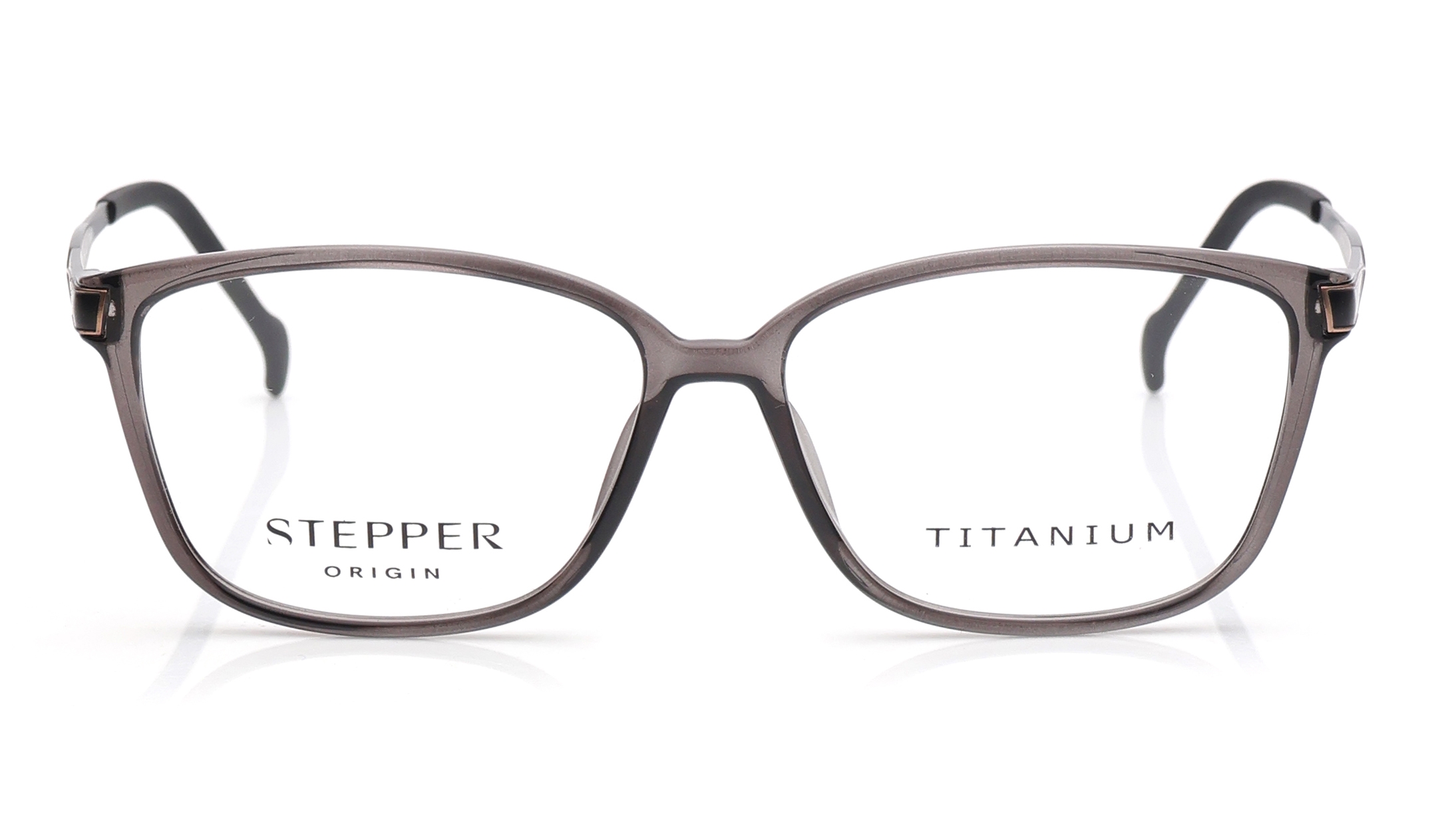 Image 1 of Grey Rectangle Eyeglasses for Women from Stepper Available at Titan Eye+